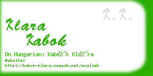 klara kabok business card